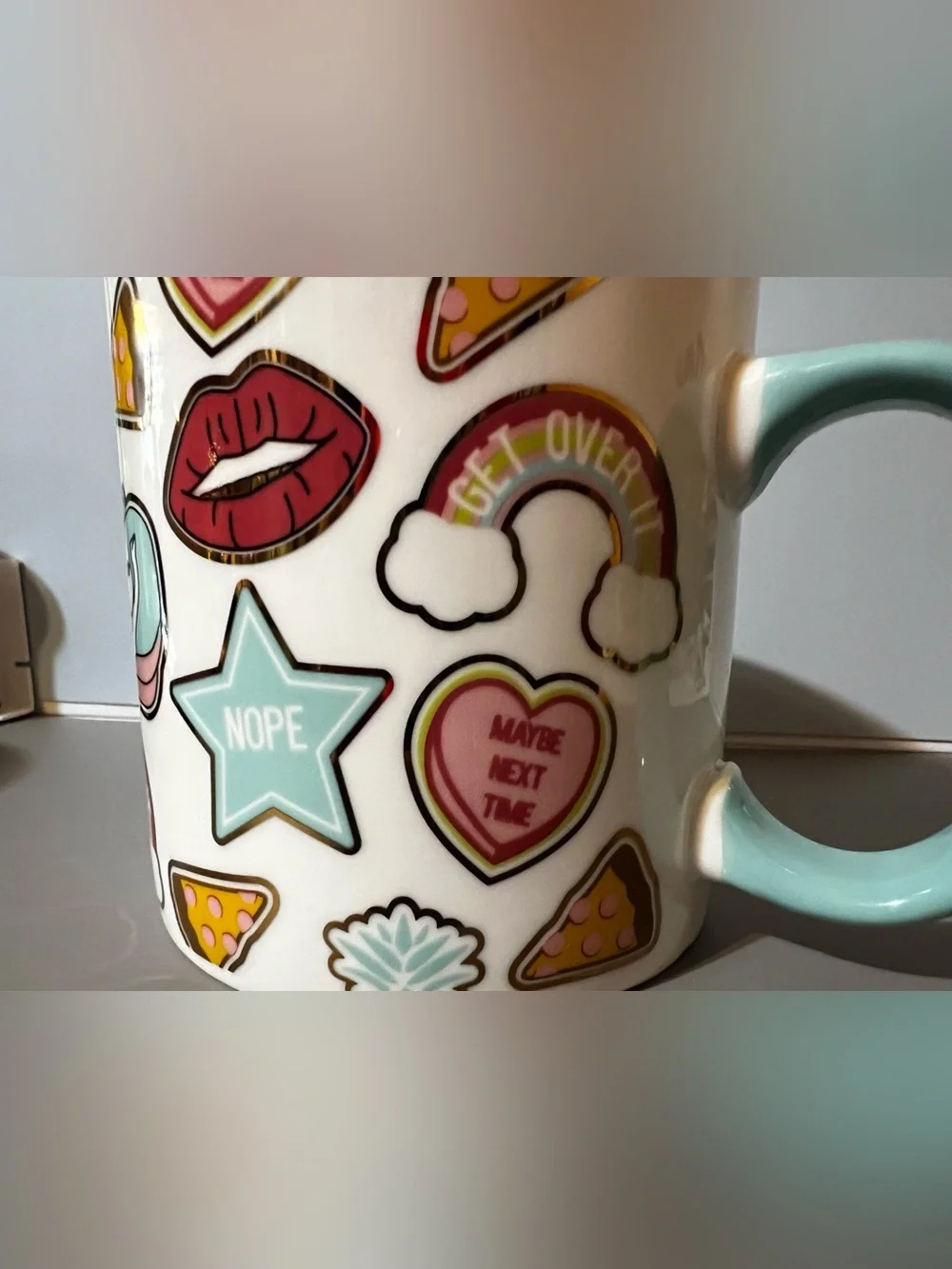 Cracker Barrel stoneware mug 17 oz Unicorn mood cup
